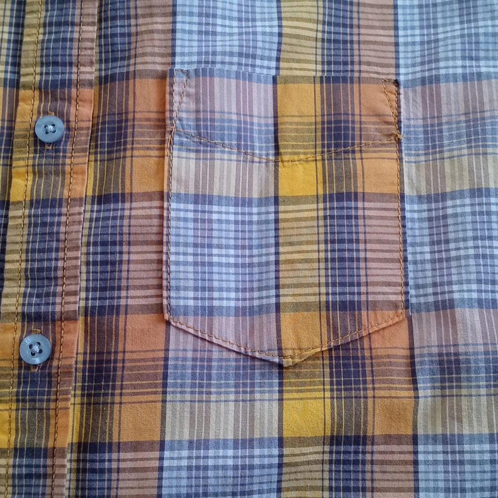 AÉROPOSTALE MEN'S YELLOW PLAID LONG SLEEVE BUTTON UP RELAXED SHIRT.SIZE S/P - Picture 10 of 10